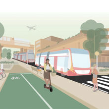 An illustration of multimodal road transport