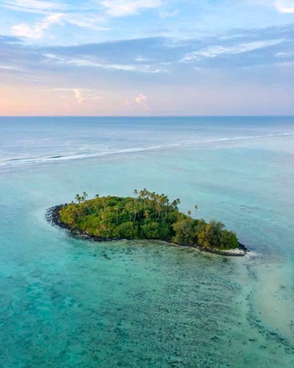An island in the ocean.