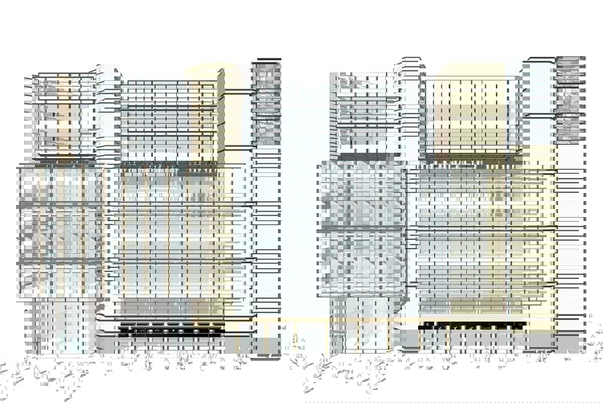 Illustration of the glass facade