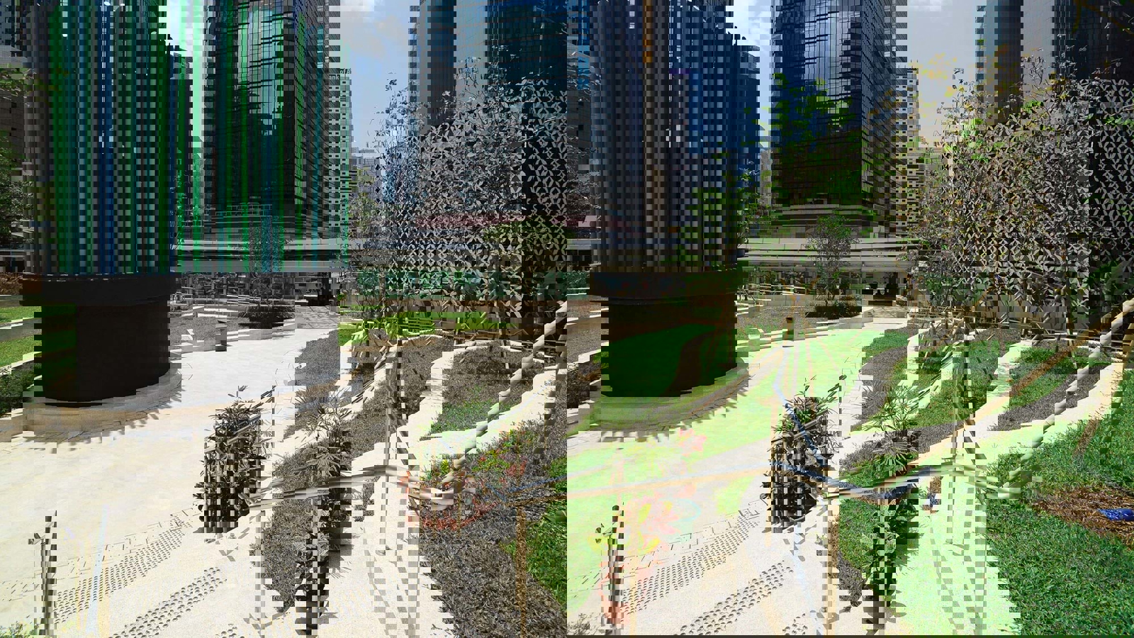 Landscape grounds outside the station