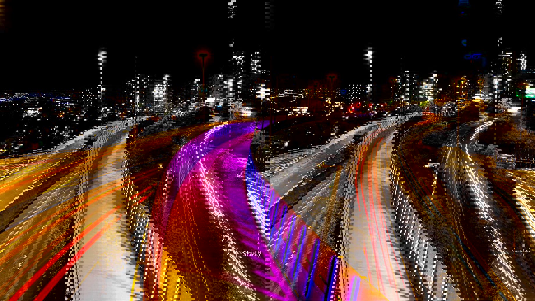Road and bridge in Auckland New Zealand