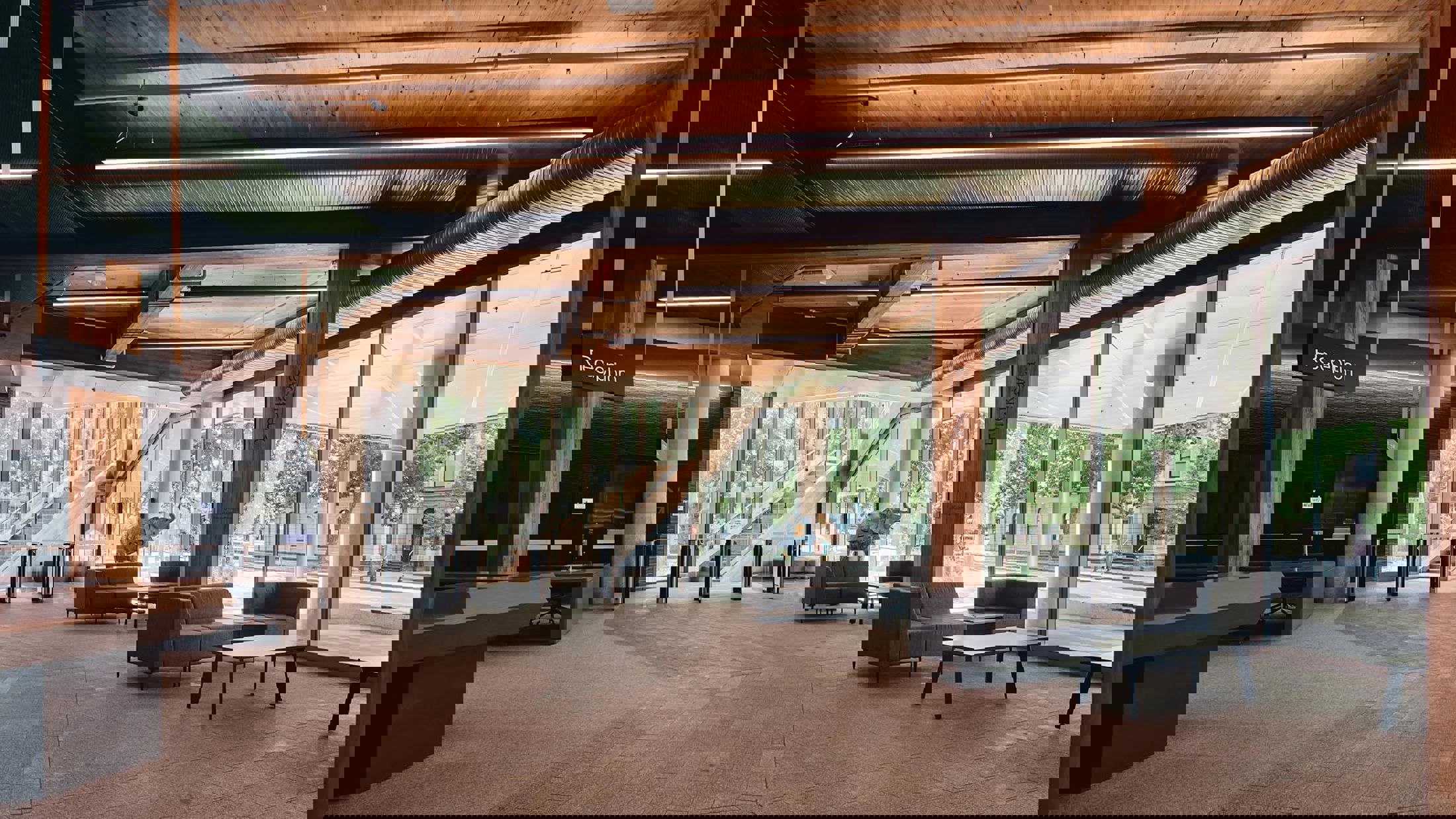 Inside the building