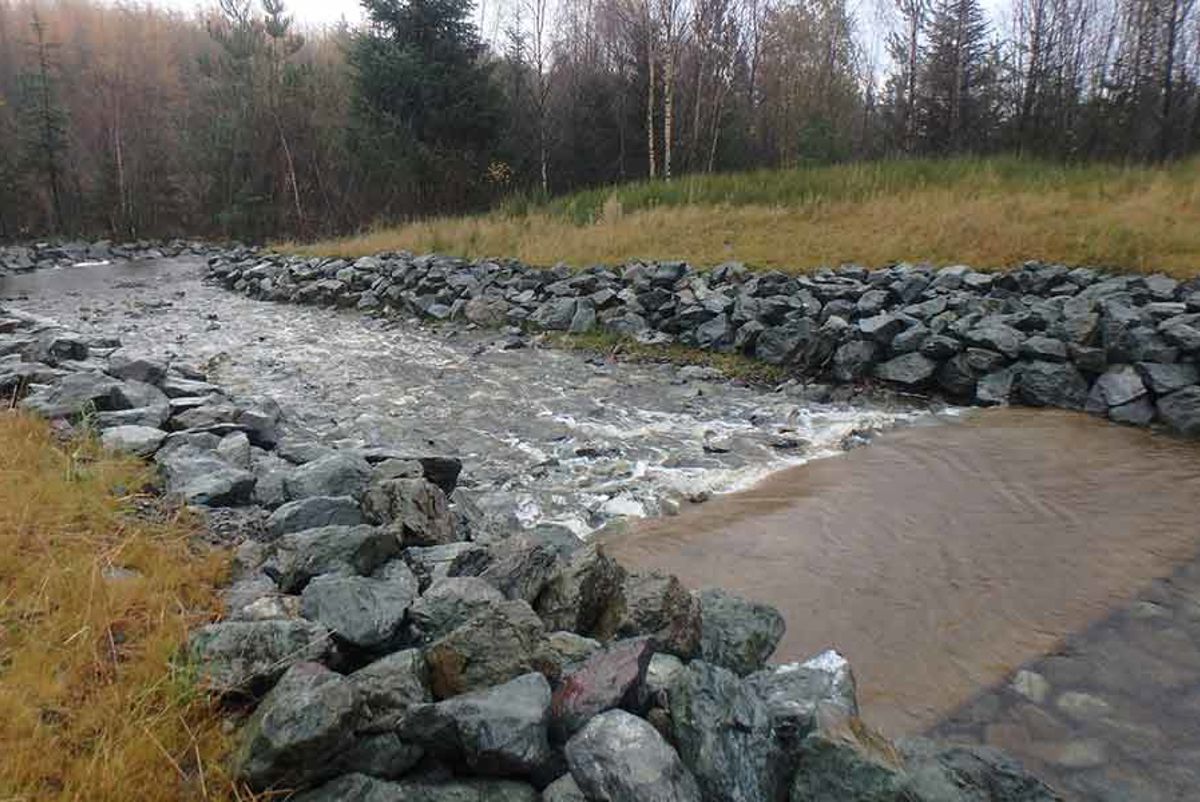 New spillway in operation at llyn cyfty reservoir?