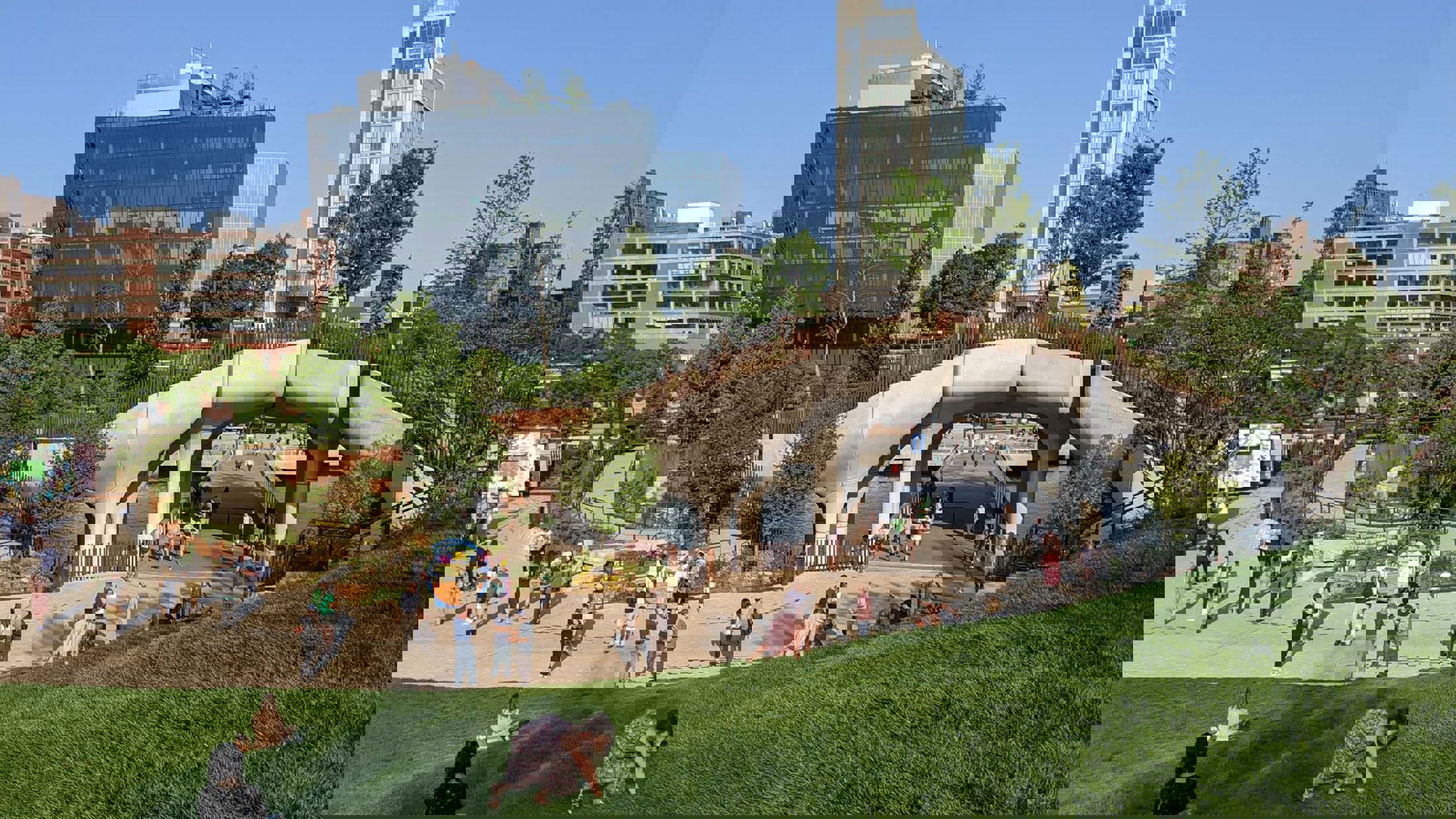 People using Little Island