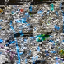 Piles of sorted recycling waste