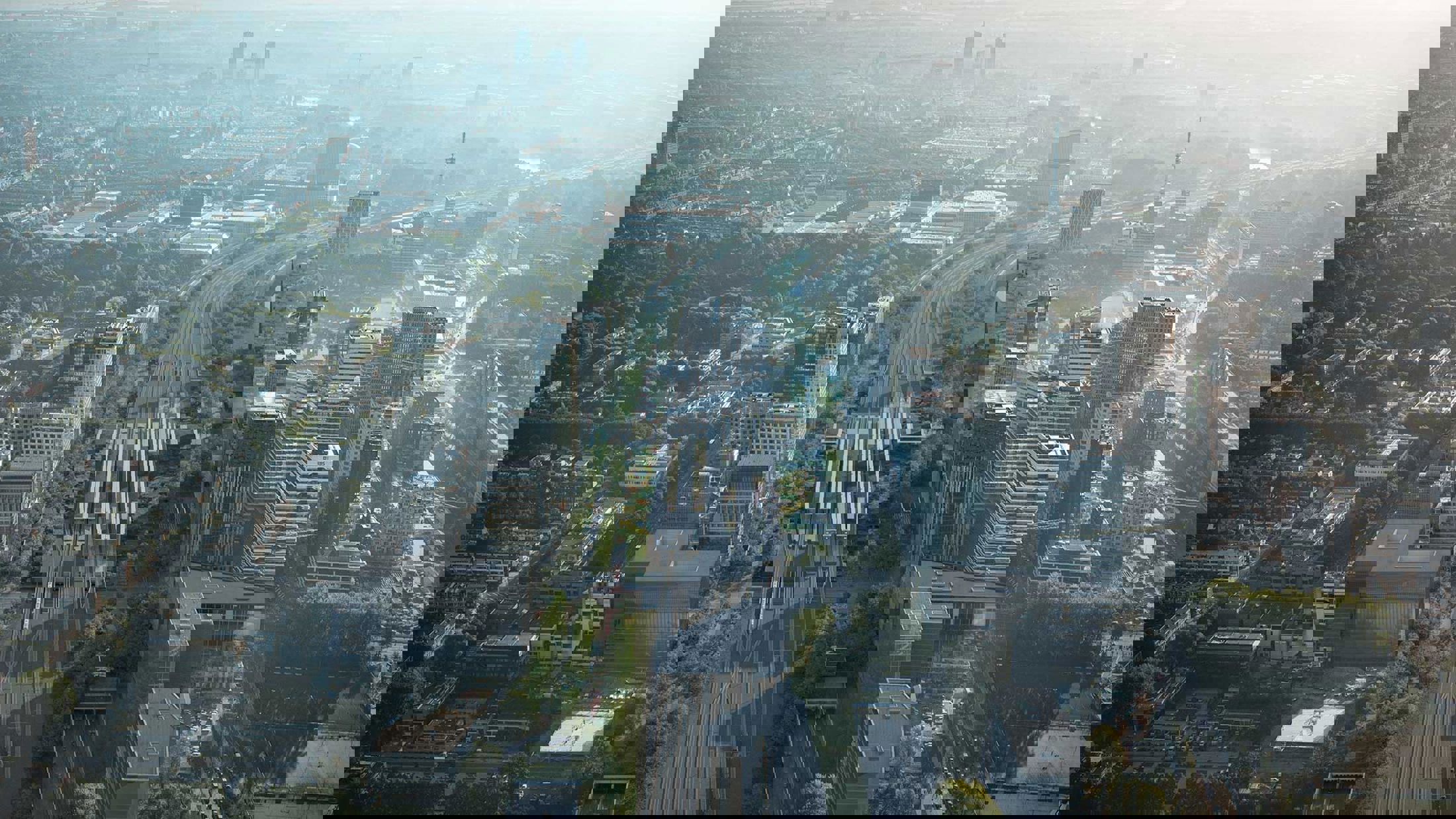 The new public transport hub seen from the air