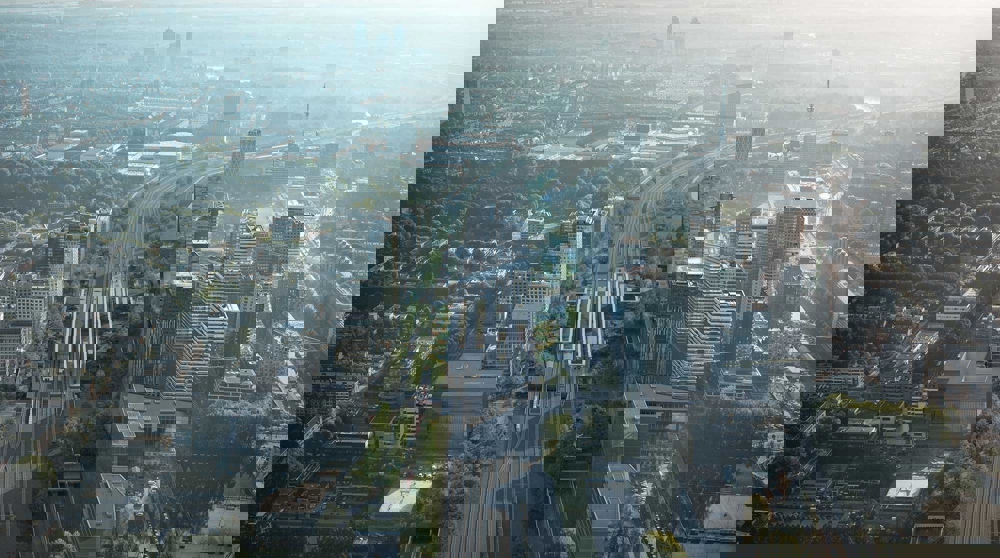 The new public transport hub seen from the air