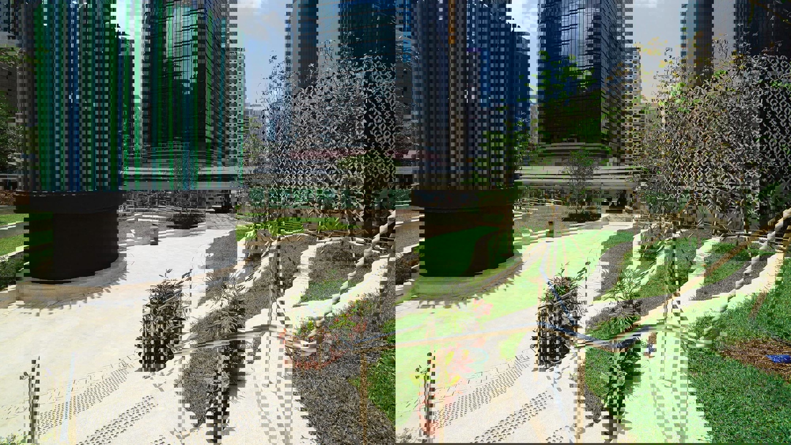Admiralty Station above ground landscaping